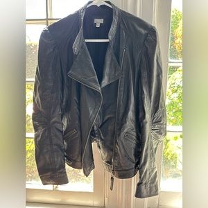 Black lightweight leather jacket
